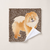 GINKGO de Rode Knoop - bruine achtergrondbadset Bad Handdoek (Wasdoekje)