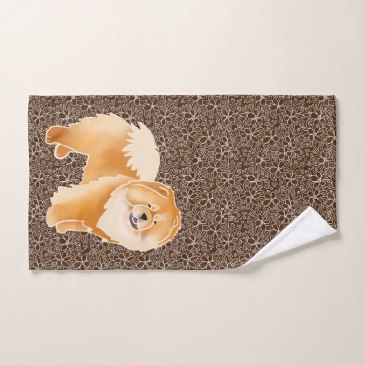 GINKGO de Rode Knoop - bruine achtergrondbadset Bad Handdoek (Handdoek)