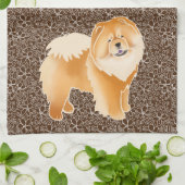 GINKGO de Rode Kop - de bruine keukenhanddoek (Gevouwen)