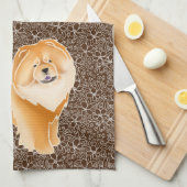 GINKGO de Rode Kop - de bruine keukenhanddoek (Quarter Fold)