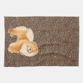 GINKGO de Rode Kop - de bruine keukenhanddoek (Horizontaal)