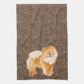 GINKGO de Rode Kop - de bruine keukenhanddoek (Verticaal)