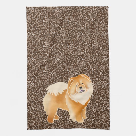 GINKGO de Rode Kop - de bruine keukenhanddoek (Verticaal)