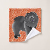 GINKGO de zwarte kou op sinaasappel Bad Handdoek (Wasdoekje)