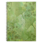 Ginkgo en bamboe Leaves - Groene kleuren Notitieboek (Voorkant)