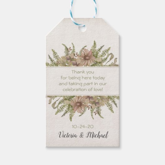 Ginkgo Foliage Bruiloft dank u gunst cadeau labels Cadeaulabel (Voorkant)