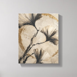 Ginkgo Gebaren met Antiek Goud – Botanisch Canvas Afdruk