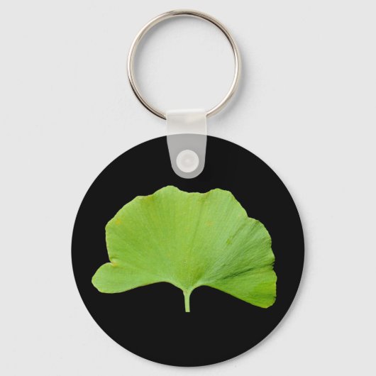 Ginkgo (Ginkgo biloba) blad Sleutelhanger (Voorkant)