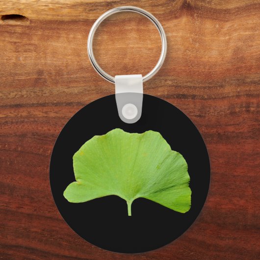 Ginkgo (Ginkgo biloba) blad Sleutelhanger (Voorkant)