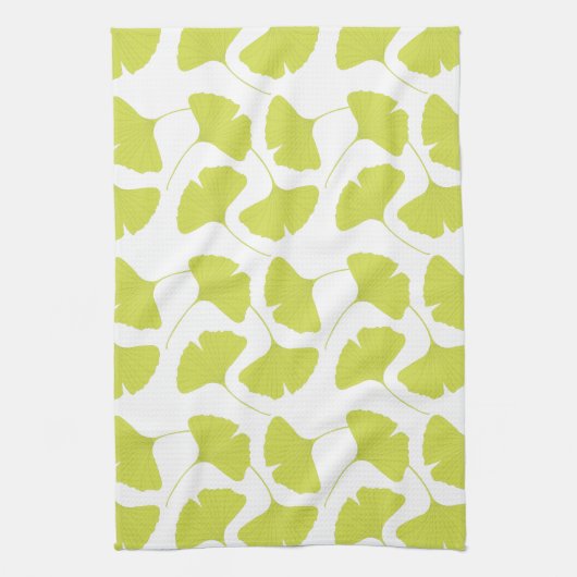 Ginkgo Ginko Biloba Green Leaves Theedoek (Verticaal)