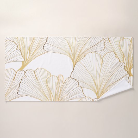 Ginkgo Gold: luxe bladarrangement Badhanddoek (Badhanddoek)