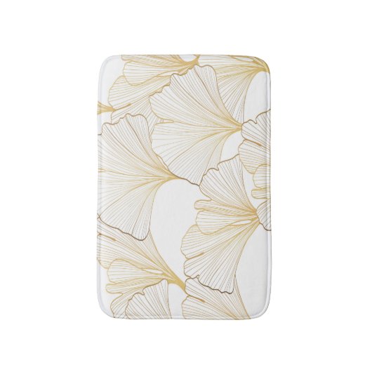 Ginkgo Gold: luxe bladarrangement Badmat (Voorkant Verticaal)