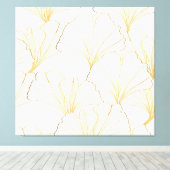Ginkgo Gold: luxe bladarrangement Canvas Afdruk (Insitu (Houten vloer))