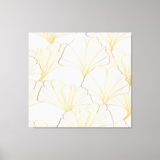 Ginkgo Gold: luxe bladarrangement Canvas Afdruk (Voorkant)