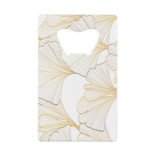 Ginkgo Gold: luxe bladarrangement Creditkaart Flessenopener