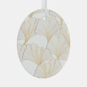 Ginkgo Gold: luxe bladarrangement Glas Ornament (Voorkant Rechts)