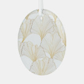 Ginkgo Gold: luxe bladarrangement Glas Ornament (Voorkant links)
