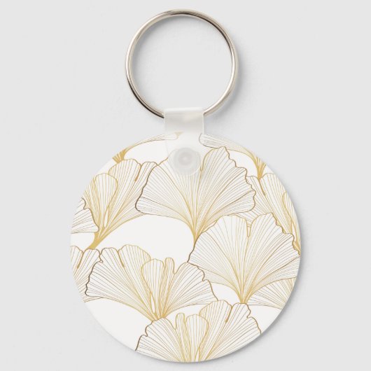 Ginkgo Gold: luxe bladarrangement Sleutelhanger (Voorkant)