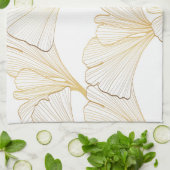 Ginkgo Gold: luxe bladarrangement Theedoek (Gevouwen)