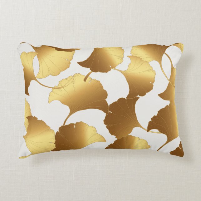 Ginkgo Gold: luxe  design. Accent Kussen (Voorkant)