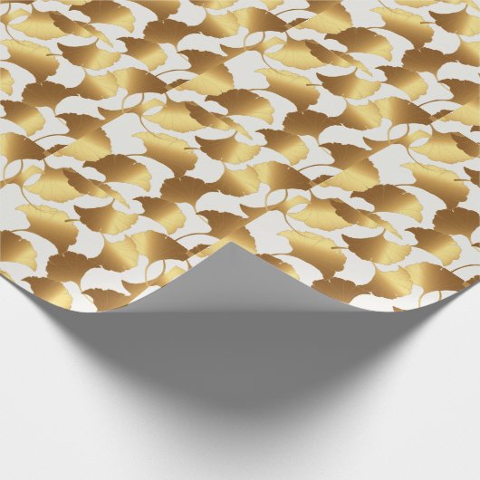 Ginkgo Gold: luxe  design. Cadeaupapier (Hoek)
