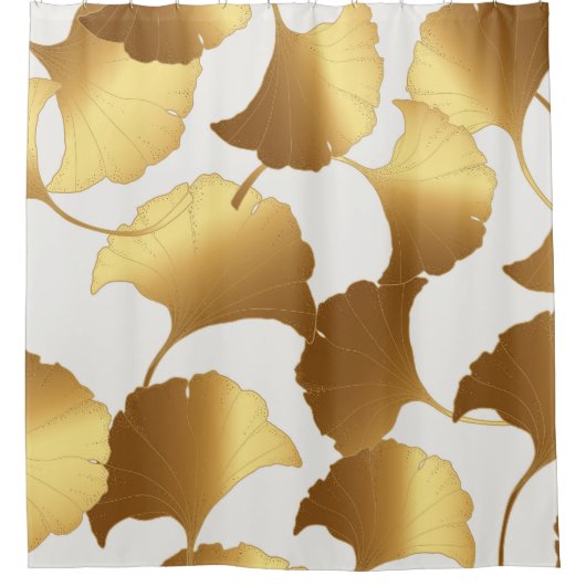 Ginkgo Gold: luxe  design. Douchegordijn (Voorkant)