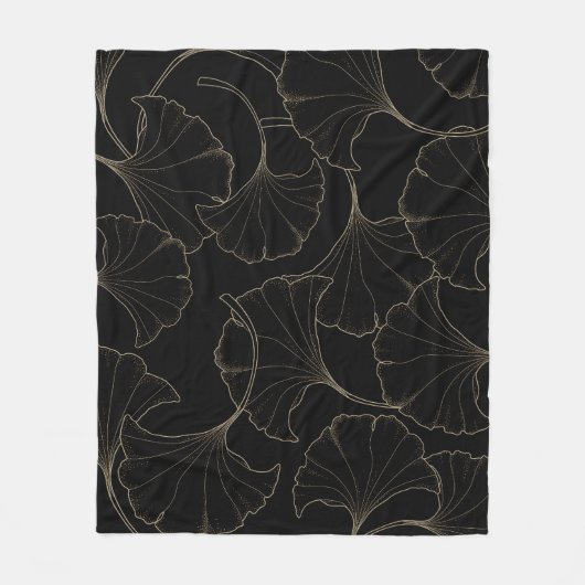 Ginkgo Gold: luxe  design Fleece Deken (Voorkant)