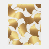 Ginkgo Gold: luxe  design. Fleece Deken (Voorkant)