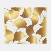Ginkgo Gold: luxe  design. Fleece Deken (Voorkant (Horizontaal))