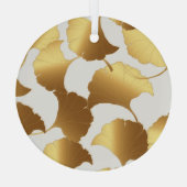 Ginkgo Gold: luxe  design. Glas Ornament (Achterkant)