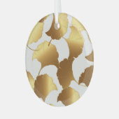 Ginkgo Gold: luxe  design. Glas Ornament (Voorkant links)