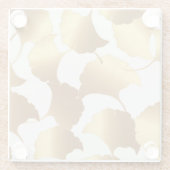 Ginkgo Gold: luxe  design. Glazen Onderzetter (Achterkant)