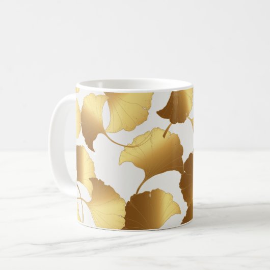 Ginkgo Gold: luxe  design. Koffiemok (Voorkant links)