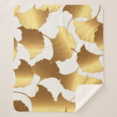 Ginkgo Gold: luxe  design. Sherpa Deken (Voorkant)