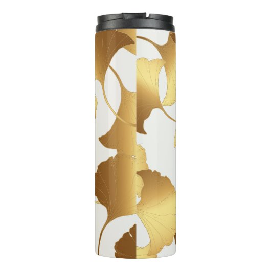Ginkgo Gold: luxe  design. Thermosbeker (Achterkant)
