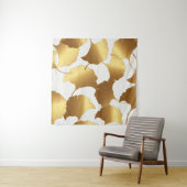 Ginkgo Goud: Luxe Vintage Design. Wandkleed (In situ)