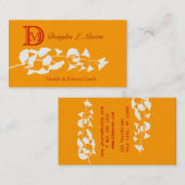 Ginkgo Illustratie    met Monogram Visitekaartje (Voorkant / Achterkant)