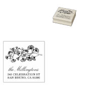 Ginkgo Illustratie Naam Script & Retouradres Rubberstempel (Gestempeld)