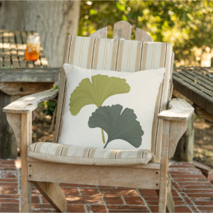 Ginkgo laat  achtergrondkleuren achter buitenkussen