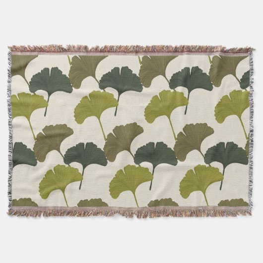 Ginkgo laat  achtergrondkleuren achter deken (Voorkant)