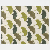 Ginkgo laat  achtergrondkleuren achter fleece deken (Voorkant (Horizontaal))