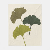 Ginkgo laat  achtergrondkleuren achter fleece deken (Voorkant)