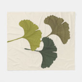 Ginkgo laat  achtergrondkleuren achter fleece deken (Voorkant (Horizontaal))