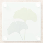 Ginkgo laat  achtergrondkleuren achter glazen onderzetter (Achterkant)