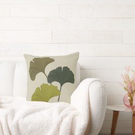 Ginkgo laat achtergrondkleuren achter kussen