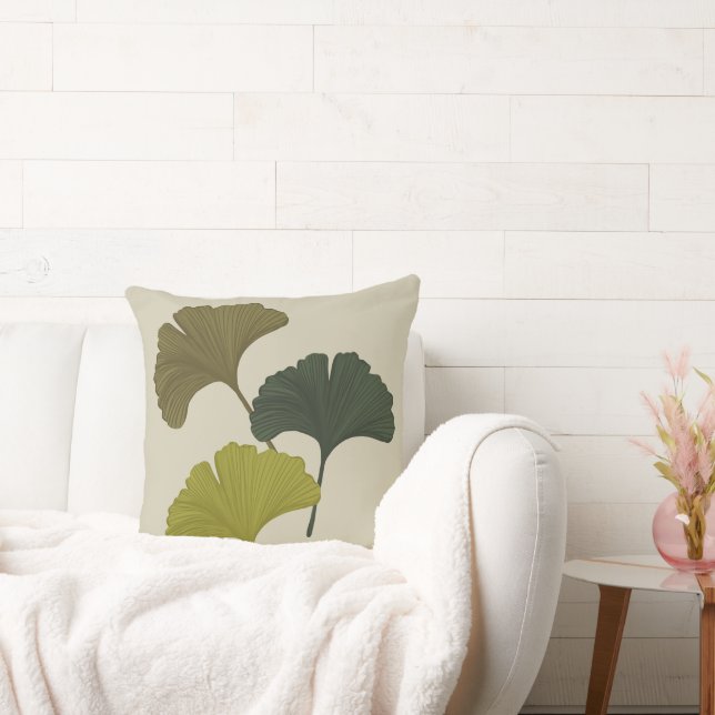 Ginkgo laat  achtergrondkleuren achter kussen (Bank)