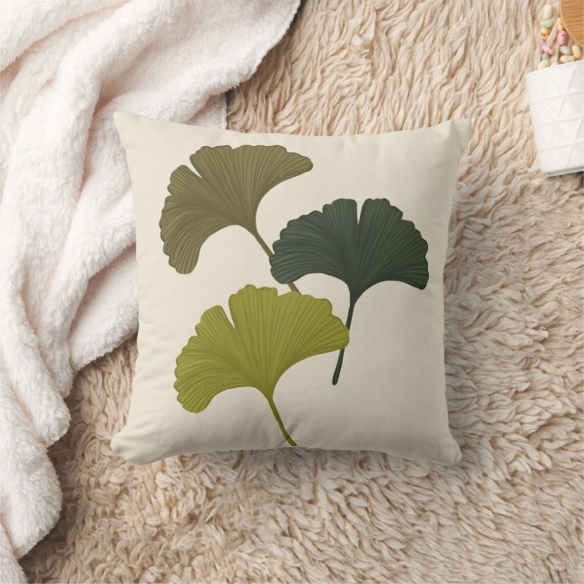 Ginkgo laat  achtergrondkleuren achter kussen (Deken)