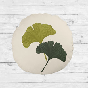 Ginkgo laat  achtergrondkleuren achter rond kussen