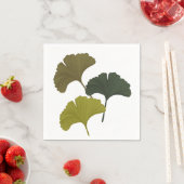 Ginkgo laat achtergrondkleuren achter servet (Insitu)