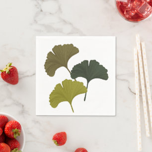 Ginkgo laat  achtergrondkleuren achter servet